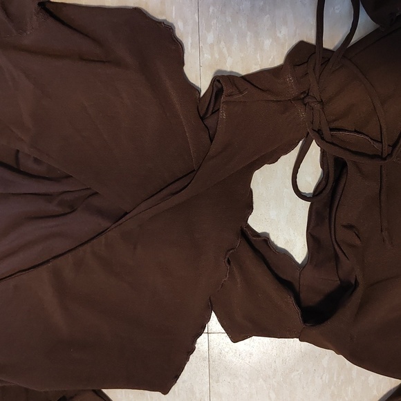 Tiger Mist Brown Mesh Mini Dress - Picture 4 of 5